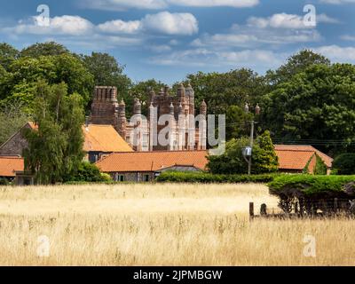 East Barsham manor, in East Barsham Norfolk, UK a Tudor manor house built in 1520. Stock Photo