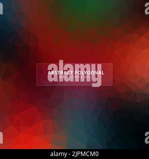 Abstract dark colorful low poly triangular background design Stock Vector