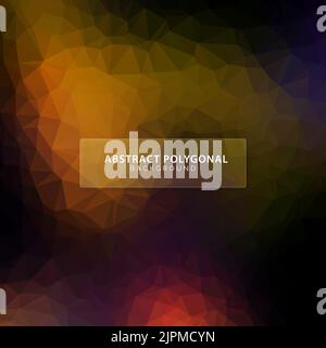 Abstract dark low poly triangular background design Stock Vector