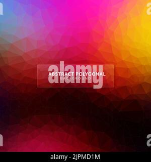 Abstract dark low poly triangular background design Stock Vector