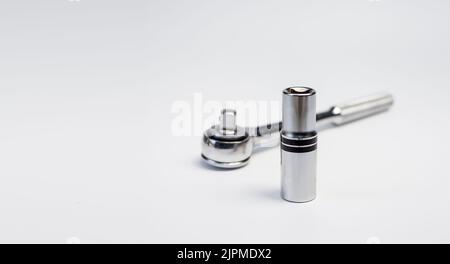 Block wrench on the white background. Stock Photo