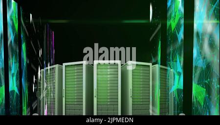 Plexus networks against server Stock Photo