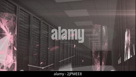 Plexus network against multiple servers Stock Photo