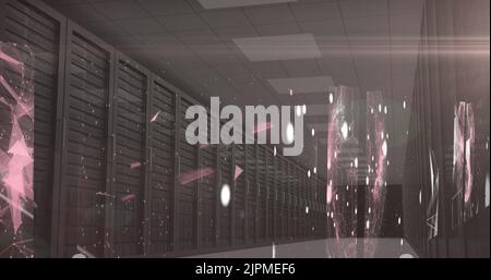 Plexus network against multiple servers Stock Photo