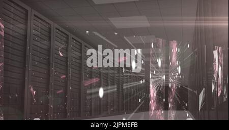 Plexus network against multiple servers Stock Photo