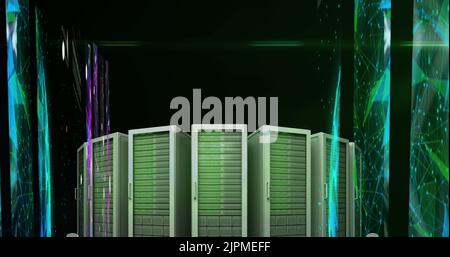 Plexus networks against server Stock Photo