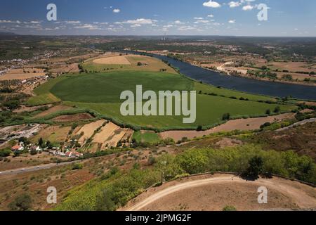 View of Tagus River in rural Santarem district, Portugal Stock Photo