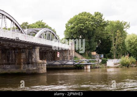 The new Barnes Bridge Walkway under construction next to Dukes Meadows, London Borough of Hounslow, London, England, UK Stock Photo