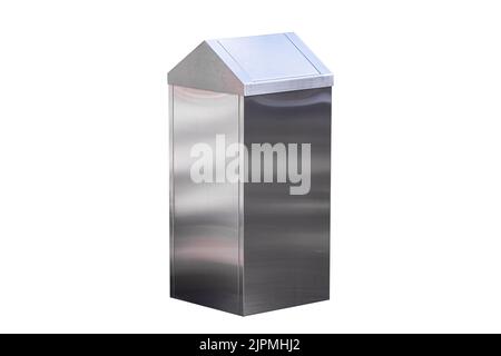 Metal container for general waste. Isolated on a white background. Stock Photo