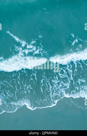 View of the ocean with waves from a high point from top to bottom Stock Photo