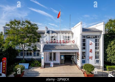 CHUZHOU, CHINA - AUGUST 14, 2022 - Aerial photo taken on Aug 14, 2022 shows Xiaogang village, Xiaoxihe town, Fengyang county, Chuzhou City, Anhui Prov Stock Photo