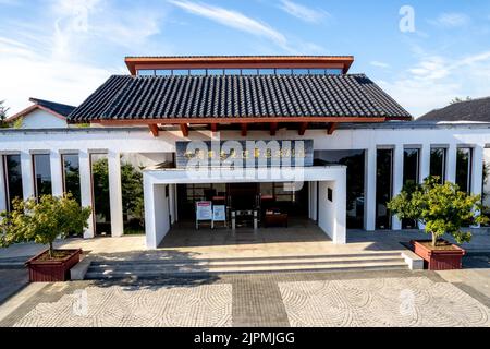 CHUZHOU, CHINA - AUGUST 14, 2022 - Aerial photo taken on Aug 14, 2022 shows Xiaogang village, Xiaoxihe town, Fengyang county, Chuzhou City, Anhui Prov Stock Photo