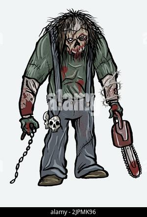 evil serial killer illustration Stock Photo