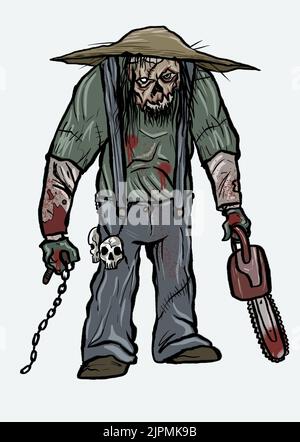 evil serial killer illustration Stock Photo