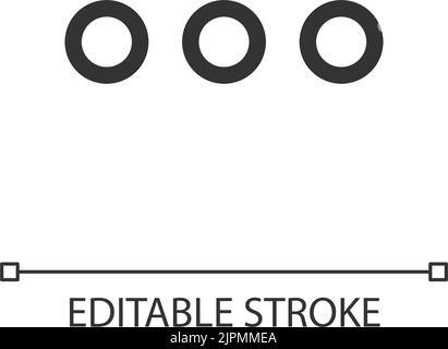 Ellipsis pixel perfect linear ui icon Stock Vector