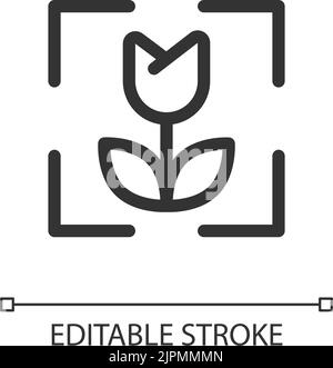 Macro photo mode pixel perfect linear ui icon Stock Vector