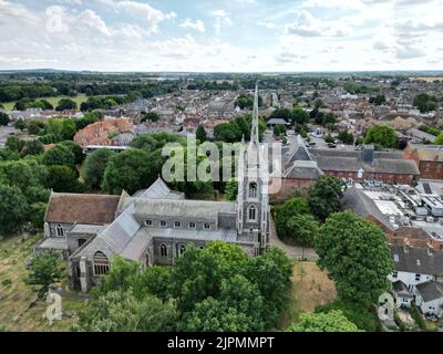 Faversham Kent UK aerial view Stock Photo