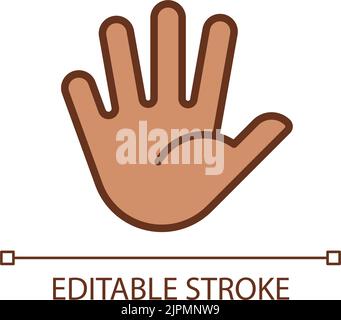 Hand with splayed fingers pixel perfect RGB color icon Stock Vector