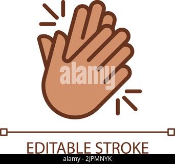 Clapping hands pixel perfect RGB color icon Stock Vector