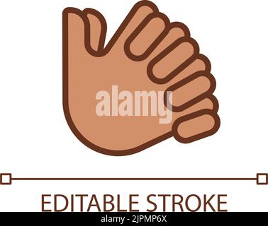Clasped hands pixel perfect RGB color icon Stock Vector
