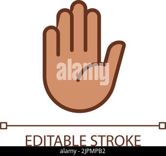 Stop gesture pixel perfect RGB color icon Stock Vector