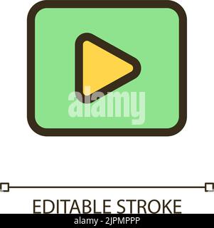 Video pixel perfect RGB color ui icon Stock Vector