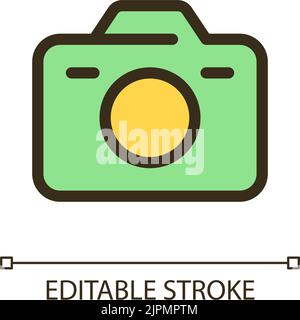 Camera pixel perfect RGB color ui icon Stock Vector