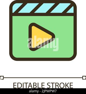 Video editing pixel perfect RGB color ui icon Stock Vector