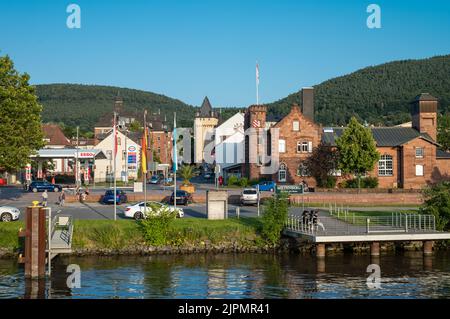 Miltenberg, Germany - July 18, 2021: The old town seen from the River Main Stock Photo
