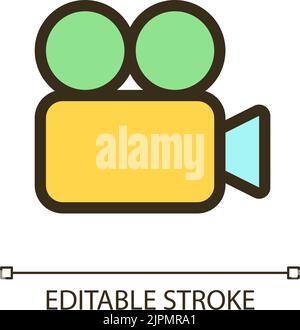 Video camera pixel perfect RGB color ui icon Stock Vector
