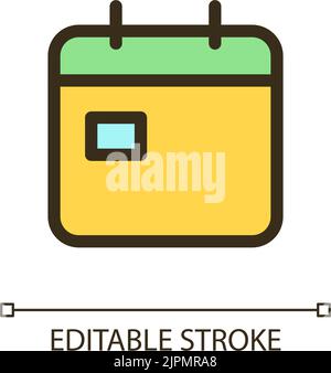 Calendar pixel perfect RGB color ui icon Stock Vector