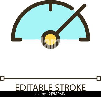 Speedometer pixel perfect RGB color ui icon Stock Vector