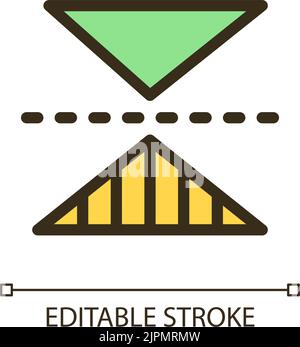Horizontal reflection pixel perfect RGB color ui icon Stock Vector