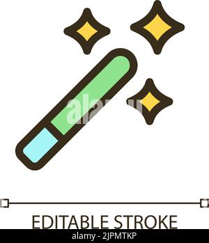 Magic wand tool pixel perfect RGB color ui icon Stock Vector