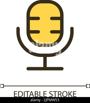 Microphone pixel perfect RGB color ui icon Stock Vector
