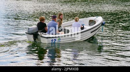 A family day out at Fairhaven Lake, Lytham St Annes, Blackpool, Lancashire, England, Europe Stock Photo