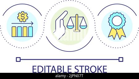 Law regulation of prices loop concept icon Stock Vector