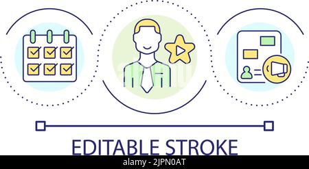 Career promotion in short term loop concept icon Stock Vector