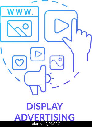 Display advertising blue gradient concept icon Stock Vector