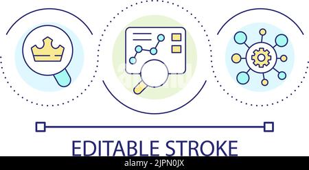 Market data analysis loop concept icon Stock Vector
