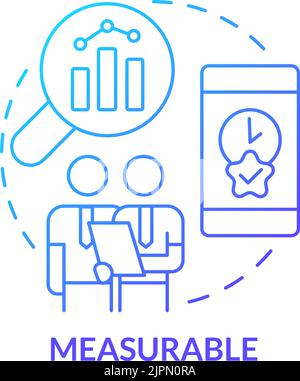 Measurable blue gradient concept icon Stock Vector