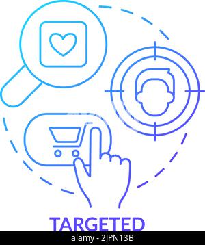 Targeted blue gradient concept icon Stock Vector