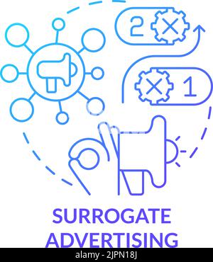 Surrogate advertising blue gradient concept icon Stock Vector