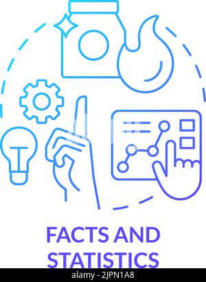 Facts and statistics blue gradient concept icon Stock Vector