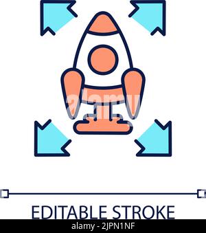 Startup expansion strategy RGB color icon Stock Vector