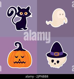 halloween miscellaneous sticker Stock Vector
