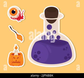 halloween miscellaneous, icons Stock Vector