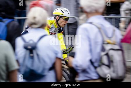 Munich, Germany. 19th Aug 2022. UTRECHT - Jan Bakelants (BE) of Team INTERMARCHE - WANTY - GOBERT MATERIAUX, during a training session before the start of the team time trial on the first day of the Vuelta a Espana (Vuelta a Espana). After a start on the Jaarbeursplein, the teams drove through the streets of the Dom city. ANP SEM VAN DER WAL Credit: ANP/Alamy Live News Stock Photo