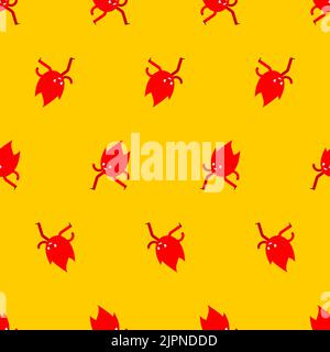 Running fire cartoon pattern seamless. Flame run background Stock Vector