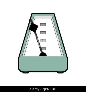 Metronome isolated. device that marks short intervals of time with even beats. Stock Vector